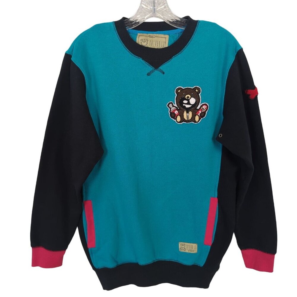Entree LS Authentic Bear Skateboard Sweatshirt Size Small Blue Black long sleeve